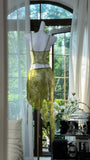 Ndyad Green Lace Spaghetti Strap Two-Piece Pool Party Dress Cocktail Dress HZ1024