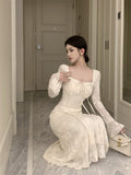 Ndyad elegant bow A-line long skirt white dress birthday dress HZ1024