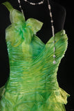 Ndyad Green One Shoulder Birthday Dress Hi-Lo Evening Gowns Fairytale Tulle Prom Dress HZ1024