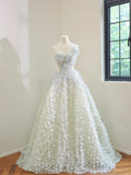 Ndyad Sweetheart Ball Gown Wedding Dress Sweet Tulle Long Evening Applique Bridal Dress HZ1024