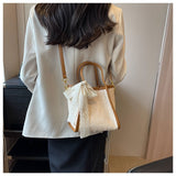 Ndyad all-match hand-woven commuter shoulder bag crossbody tote bag HZ1024