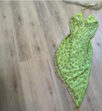 Ndyad Spaghetti Strap Sheath Short Evening Dress Green Beaded Chiffon Formal Dress Homecoming Dress HZ1024