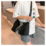 Ndyad Striped Oxford Cloth Crossbody Bag HZ1024
