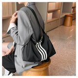 Ndyad Striped Oxford Cloth Crossbody Bag HZ1024