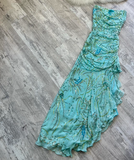Ndyad Vintage Sheath Strapless Evening Gown Elegant Sequin Chiffon Formal Dress Long Prom Dress HZ1024