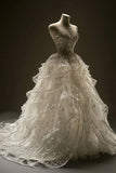 Ndyad Modest Sweetheart Ball Gown Tulle Sequin Long Wedding Dress Gorgeous Bridal Dress HZ1024