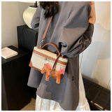 Ndyad versatile canvas messenger bag square bucket bag HZ1024