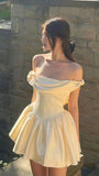 Ndyad Off-the-shoulder Ball Gown Short Formal Dress Sweet Birthday Outfits Homecoming Dress HZ1024
