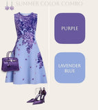 Ndyad A-Line Short Party Dress Round Neck Satin Applique Hoco Dresses Sweet Lavender Birthday Outfit HZ1024