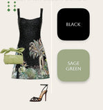 Ndyad A-Line Short Party Dress Square Neck Beaded Hoco Dresses Sweet Black Birthday Outfit HZ1024