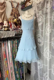 Ndyad A-Line Short Party Dress Spaghetti Strap Chiffon Hoco Dresses Blue Elegant Formal Dress HZ1024