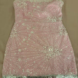 Ndyad Strapless Bodycon Short Party Dress Pink Sparkly Sequin Hoco Dresses Cute Birthday Outfit Formal Dress HZ1024