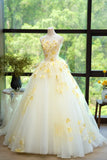 Ndyad White Strapless Ball Gown Glamour Tulle Sequin Appliqu¨¦ Long Evening Gown Quinceanera Dress HZ1024