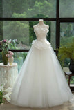 Ndyad White Strapless Bridal Dress Long Ball Gown Elegant Tulle Long Wedding Dress HZ1024
