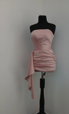 Ndyad Pink Bodycon Formal Dress Strapless Party Dress Birthday Dress Satin Short Hoco Dresses HZ1024