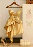 Ndyad Pink Sheath Formal Dress Spaghetti Strap Party Dress Birthday Dress Satin Short Homecoming Dresses HZ1024
