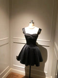 Ndyad Straps A-Line Short Hoco Dresses Satin Birthday Dress Cute Party Formal Dress HZ1024