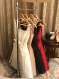 Ndyad Straps A-Line Short Hoco Dresses White Satin Birthday Dress Cute Formal Dress Graduation Dress HZ1024