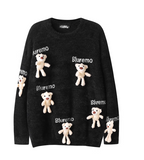 Ndyad doll 3D bear pendant imitation mink sweater HZ1024