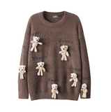 Ndyad doll 3D bear pendant imitation mink sweater HZ1024