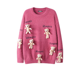Ndyad doll 3D bear pendant imitation mink sweater HZ1024