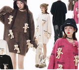 Ndyad doll 3D bear pendant imitation mink sweater HZ1024
