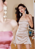 Ndyad Strapless Sheath Formal Dresses Cute Satin Hoco Dresses Birthday Outfit Party Dress HZ1024