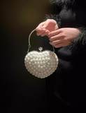 Ndyad Wedding Bag Pearl Heart Shape Banquet Party Handbag HZ1024
