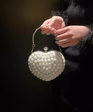 Ndyad Wedding Bag Pearl Heart Shape Banquet Party Handbag HZ1024