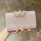 Ndyad Pink Wedding Bag Sparkly Diamond Banquet Party Handbag HZ1024