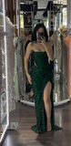 Ndyad Dark Green Sheath Evening Gowns Sexy Strapless Corset Formal Dress Wedding Guest Dress HZ1024