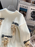 Ndyad doll 3D bear pendant imitation mink sweater HZ1024