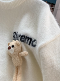 Ndyad doll 3D bear pendant imitation mink sweater HZ1024