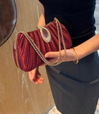 Ndyad Champagne Wedding Bag Sparkly Pleated Banquet Party Handbag HZ1024