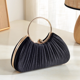 Ndyad New Chic White Pleated Clutch Bag Sparkly Party Handbag HZ1024