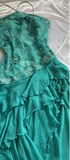 Ndyad Light Jade Sheath Short Homecoming Dress Chiffon Beaded Formal Dress Halter Neck Birthday Dress HZ1024