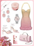 Ndyad Bodycon Birthday Outfit Yellow Pink Short Homecoming Dress Fairy Halter Tulle Formal Dress HZ1024