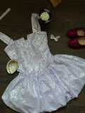 Ndyad Lilac Ball Gown Birthday Outfit Strap Short Homecoming Dress Fairy Sequin Formal Dress HZ1024