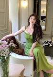 Ndyad retro avocado green sling tea dress HZ1024