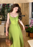 Ndyad retro avocado green sling tea dress HZ1024