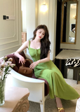 Ndyad retro avocado green sling tea dress HZ1024