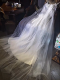 Ndyad Strap A-Line Tulle Light Luxury Wedding Dress White Formal Evening Dress HZ1024