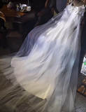 Ndyad Strap A-Line Tulle Light Luxury Wedding Dress White Formal Evening Dress HZ1024