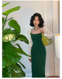 Ndyad French Slim Fit Suspender Hip-wrapped Long Skirt HZ1024