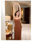 Ndyad French Slim Fit Suspender Hip-wrapped Long Skirt HZ1024