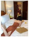 Ndyad French Slim Fit Suspender Hip-wrapped Long Skirt HZ1024