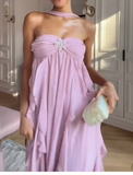 Ndyad Halter Neck Sheath Chiffon Pink Formal Evening Dress Backless Wedding Guest Dress HZ1024