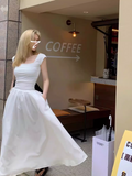 Ndyad Square Neck Beach Vacation Suspender Long Dress HZ1024