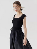 Ndyad Square Neck Beach Vacation Suspender Long Dress HZ1024