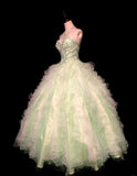 Ndyad Light Green Ball Gown Sweetheart Neck Tulle Beaded Quinceanera Dress Sweet 16 Dress HZ1024